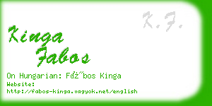 kinga fabos business card